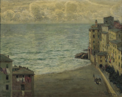 poboh:  Paese Ligure / Ligurian Village, Giuseppe Sacheri. Italian (1863 - 1950) 