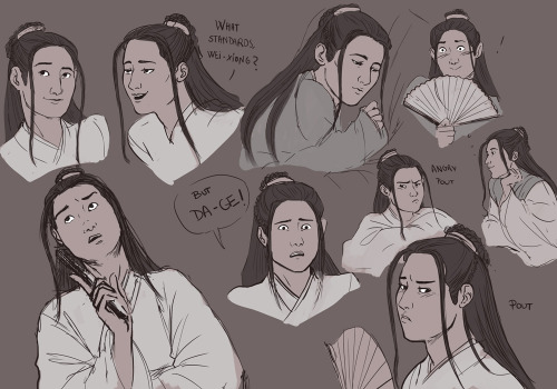 Nie Huaisang deserves the best and so I made him a silly expressions sheet