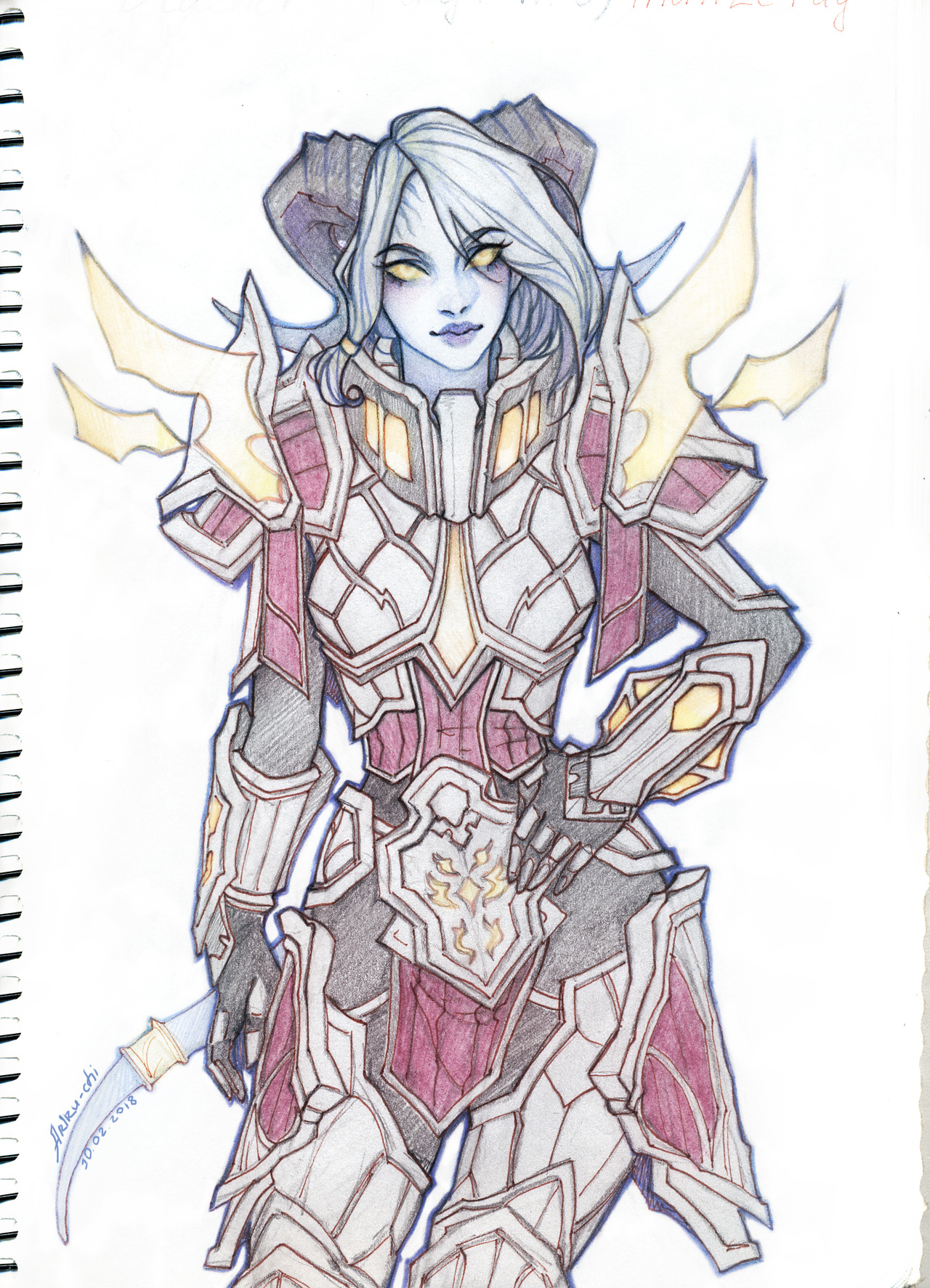 ariru-chi:Sketch for digital commission)) Lightforged Draenei from WoW