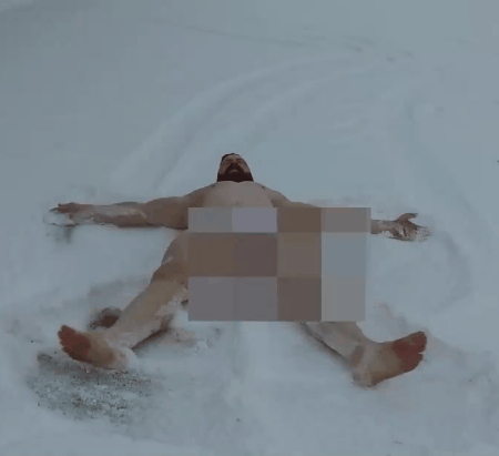 Starting 2018 off right with Sheamus doing “naked” snow angels!!