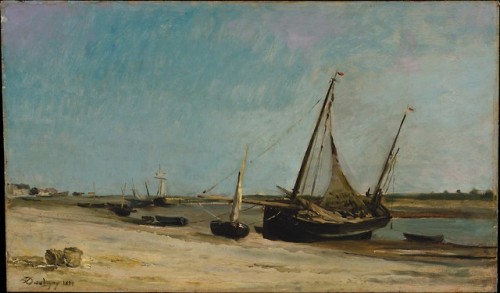 met-european-paintings: Boats on the Seacoast at Étaples by Charles-François Daubigny,