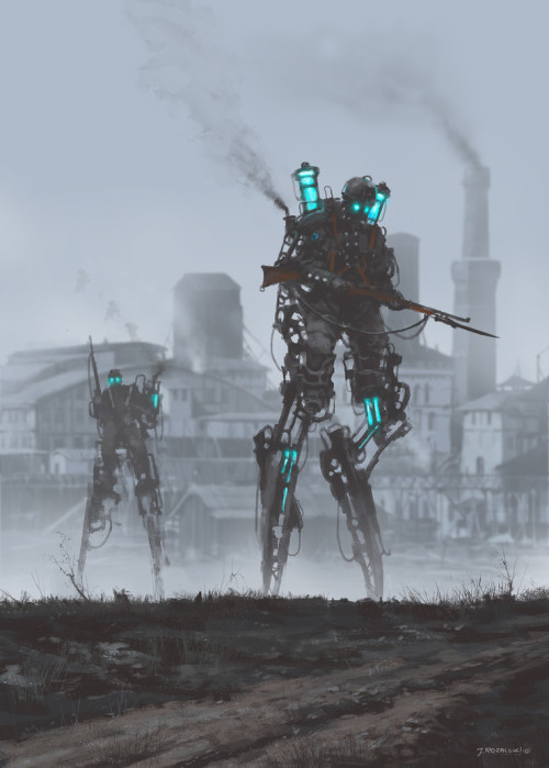 JAKUB ROZALSKI’S CONCEPT ART FEATURES GIANT ROBOTS IN 1920’S WAR SCENES AND RURAL LANDSCAPES 