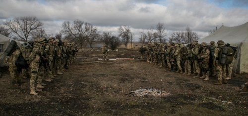 Marching of Azov regiment soldiers.