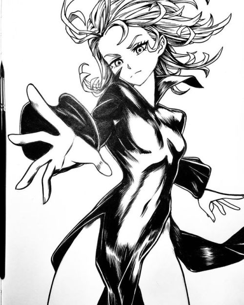 Inktober 3. Tatsumaki the Tornado.#inktober #inktober2019 #onepunchman #tatsumaki #ink #animegirl #a