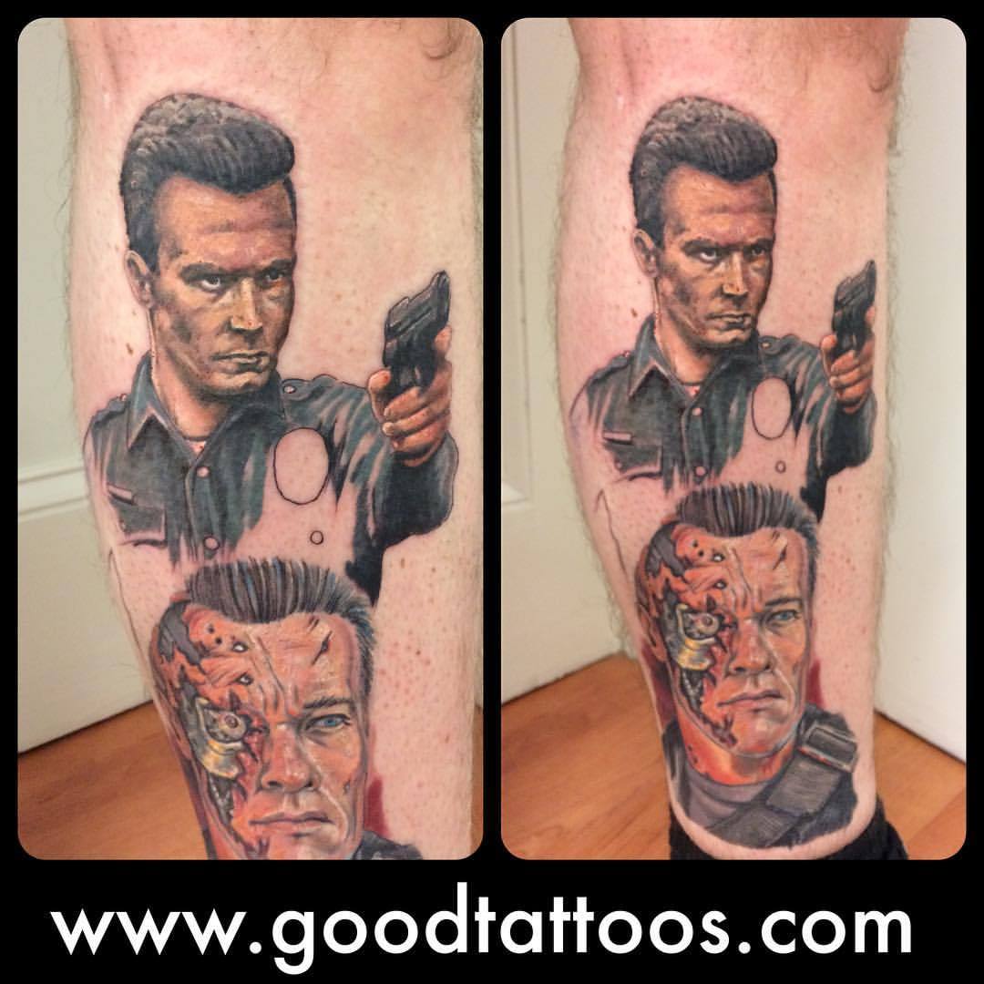 Realistic Terminator Tattoo
