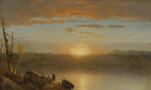 Indians at Sunset (Sunset in the Wilderness)Sanford Robinson Gifford (American; 1823–1880)ca. 1859Oi