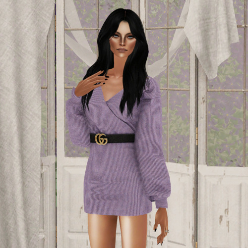 Belted Wrap Dress to TS2! Original meshes&amp;textures by @gorillax3 @gorillax3-cc and you 