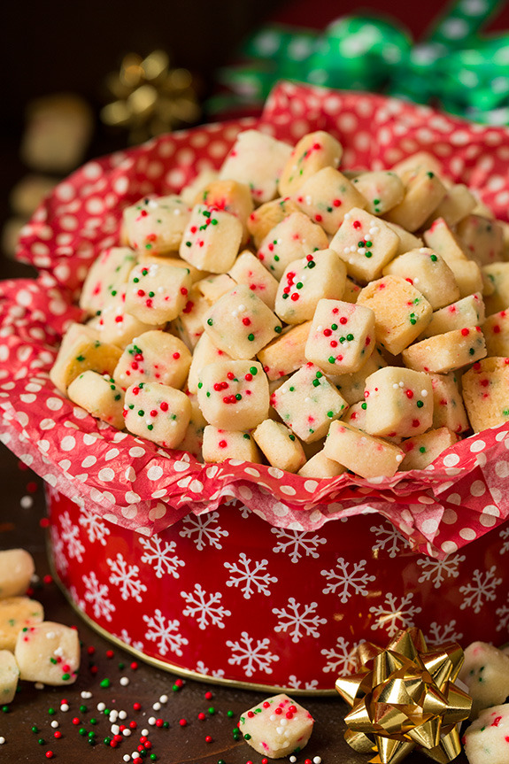 alittlechristmaslove:  sweetoothgirl:    Funfetti Shortbread Bites     Merry Christmas