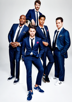 celebritiesofcolor:  Billy Brown, Charlie Weber, Alfie Enoch, Jack Falahee and Matt McGorry for Glamour Magazine