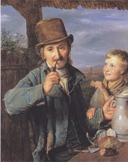 The day laborer with his son, 1823, Ferdinand Georg Waldmüller