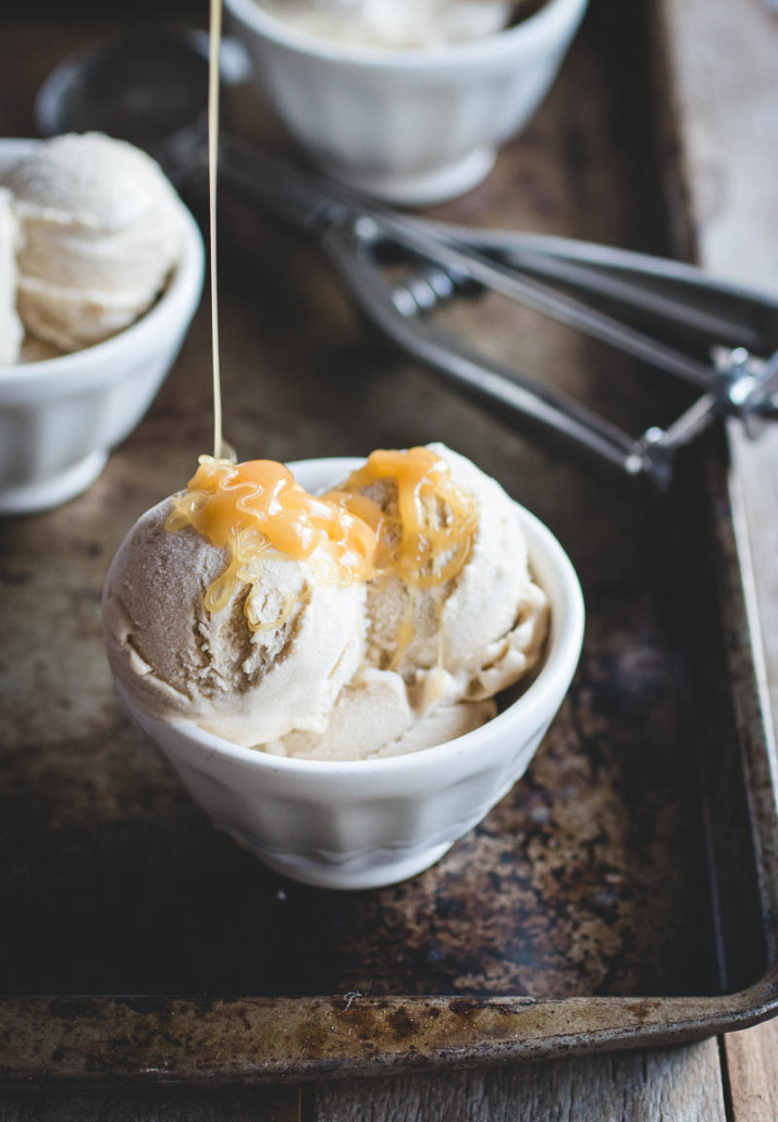 Tahini Ice Cream w/Honey Caramel - Sweet Tooth Girl