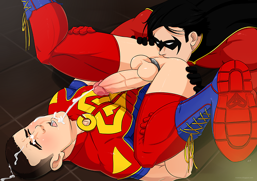 xxxgaysuperheroes:  Oh, I so wanna be ComicGeek in that position <3 SLURP :-Pi-superboy:  ♥♥