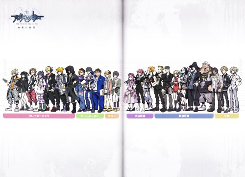 Official Height Charts from the TWEWY: The Animation Blu-ray Booklet and the NTWEWY Artbook!