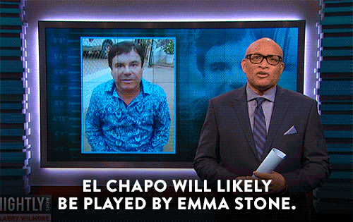 nightlyshow:  Mexican drug lord El Chapo angles for a Hollywood biopic. Watch more