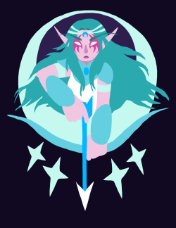 fitzefitcher:  tyrande as a moon deity.