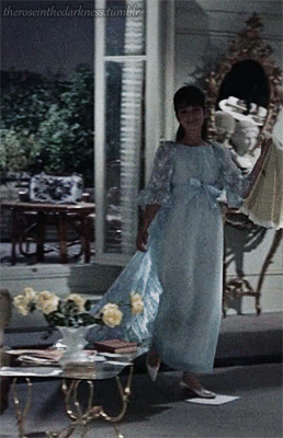 theroseinthedarkness:Audrey Hepburn’s nightgown in Paris When It Sizzles (1964) 