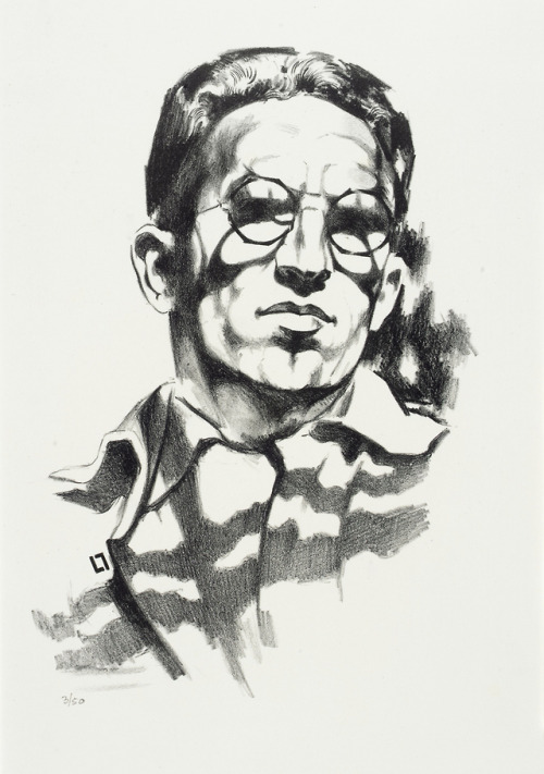 thewondermentofillustration:  Louis Lozowick - self portraitLouis Lozowick (1892 – 1973) was an American painter and printmaker. He was born in Ukraine and migrated to the United States in 1906. He is recognized as an Art Deco and Precisionist artist.