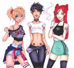 Emmafrosticle:  Heres The Coloured Version.gotham City Sirens Re-Imagined As College