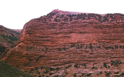 Red Sandstone, View From Rest Area on I-80 Near Coalville, Utah, 1969.
