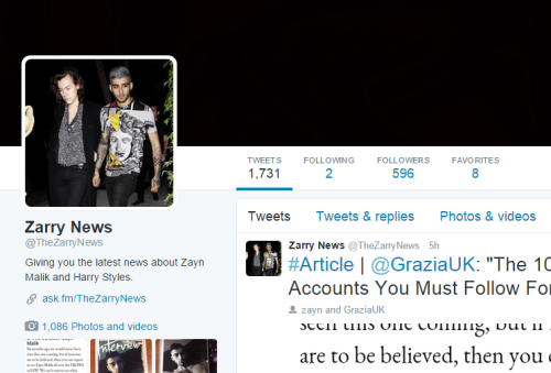 Follow us on Twitter at @TheZarryNews  for your latest news about Zayn Malik and Harry Sty