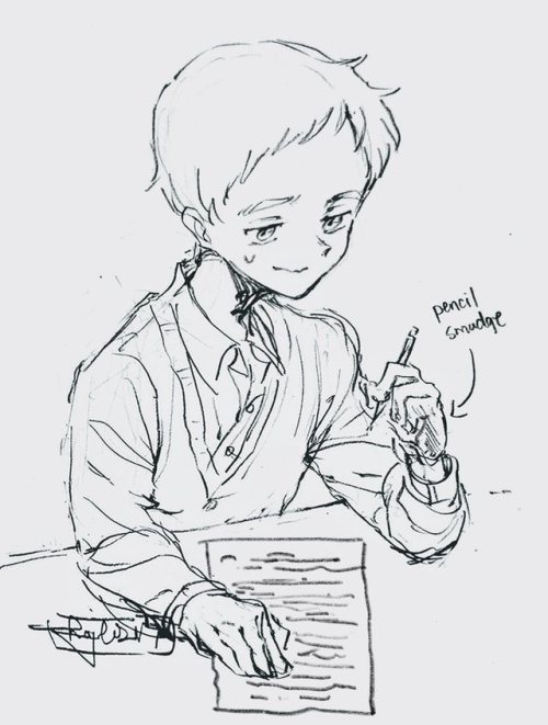 hazel0217:Norman(’s left handed problems) + manga studies of Norman