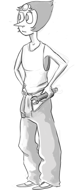 bringbackgoth:  “Pearl you can’t wear ballet flats with a jumpsuit!”“Why not?”Or, when Steven convinced pearl that she had to wear a specific outfit to work on Gregs Van so that her clothes wouldn’t get dirty.