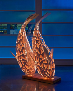 nprfreshair:  Fish lamps by architect Frank Gehry (via This is Colossal) Lou Ruvo Center for Brain Health in Las Vegas, by Gehry Partners  Gehry spoke to Terry Gross in 2004 about his fascination with the form and movement of fish and how that has inspire