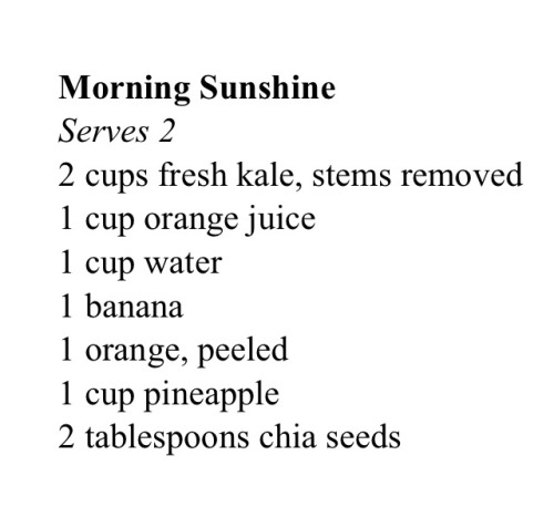 foodloveandgettingfit:Morning Sunshine Smoothie for breakfast this morning.I personally don’t like k