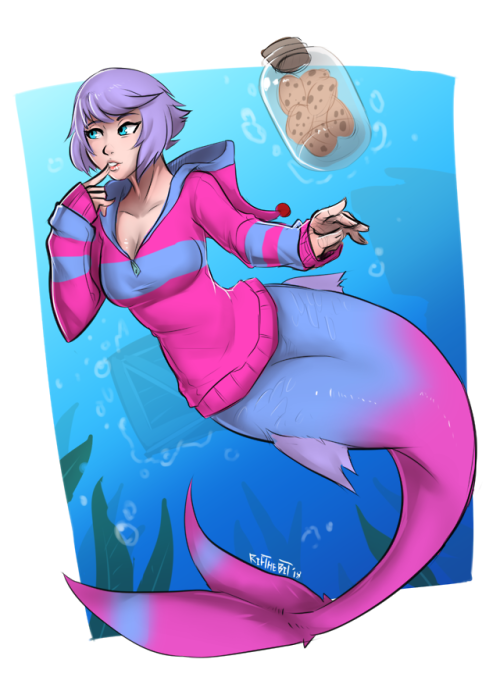 rifthebit:Day 3 and 4 for Mermay Mermaid version of :-Pixen of of @derpixon  -Dethtra oc o