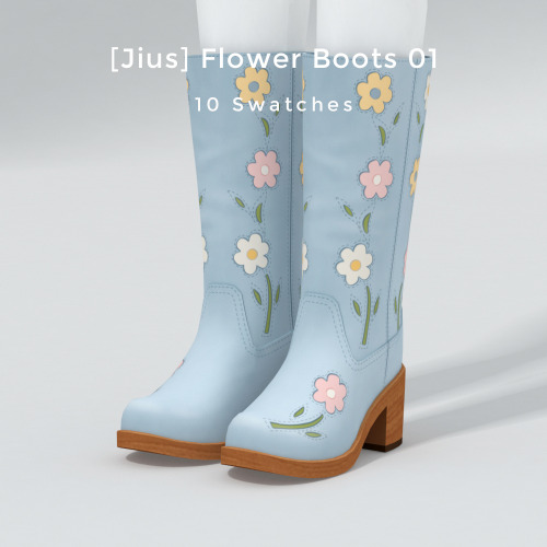  Retro Collection 03 [Jius] Flower Boots 0110 swatches2k+ Polygons————&mdash