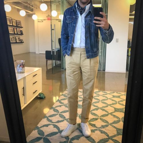 paul-lux:  Casual day @ambrosinapoli tan cotton @levis jacket @commonprojects sneakers @hermes cotton scarfhttps://www.instagram.com/p/CQsnTgELcso/?utm_medium=tumblr