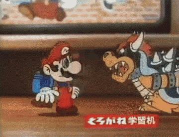 suppermariobroth:Mario is moved to tears by Bowser’s kindness in a Japanese commercial for a Mario-themed desk light. (Source)