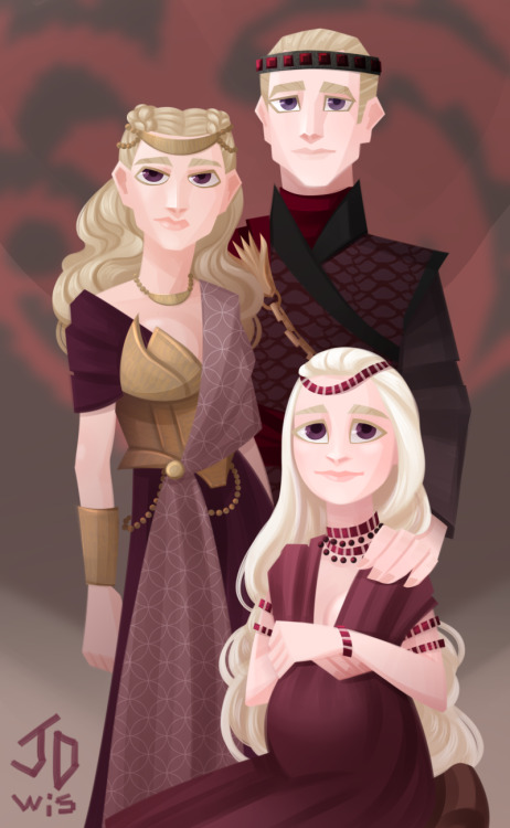 jaydeewis: I just wanted to draw the first Targaryen King and Queens together )