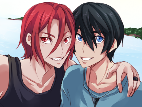 sexuallyfrustratedshark: More HaruRin! And headcanon that Rin just gushes over Haruka? I think it&rs