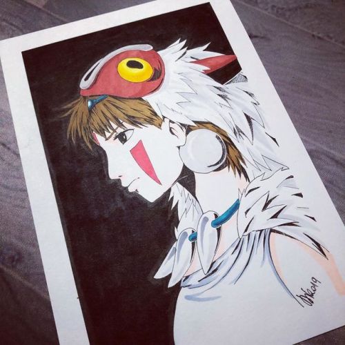 Inktober 2019 Day 4 Mononoke #inktober #inktober2019 #arttober2019 #mononokehime #princessmononoke #marker