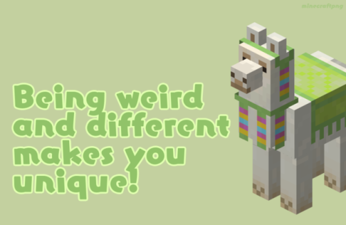 minecraftpng: positivity for having a silly/weird personality ; various mobs