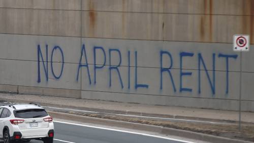 “No April Rent”Seen in Toronto