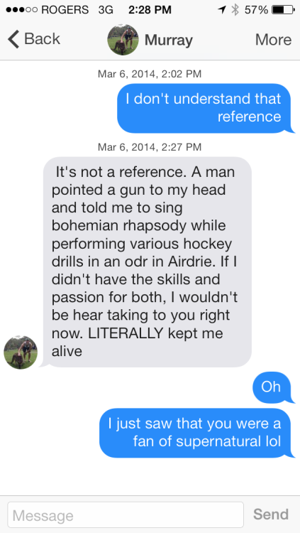 First time initiating a conversation in tinder. I really was trying to be smooth with that opening. 