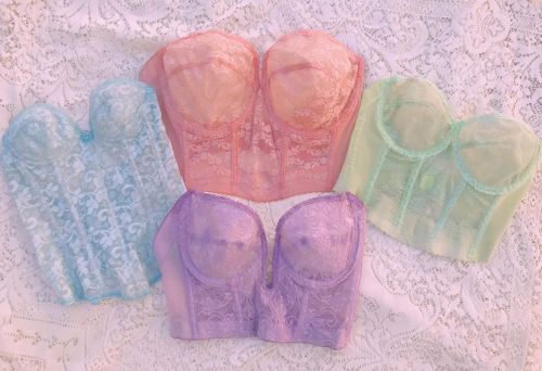 ~some of my hand-dyed vintage bustiers ~ follow the shop on instagram for more vintage upcycles~