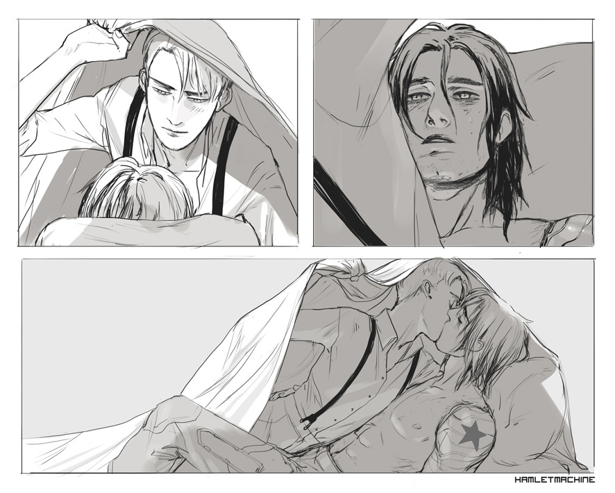 onorobo:hamletmachine:Pre-serum Steve x Winter Soldier Bucky (Inspired by a scene