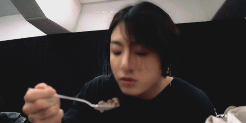 Long Haired Jungkook Eating A Banana And Cereal