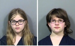 uglybox:  The ‘Slender Man’ Stabbing - June 2014 12 year old Morgan Geyser and Anissa Weier stabbed another 12 year old girl 19 times in order to become ‘proxies’ of the meme character Slender Man. They hoped to gain access to his mansion, which