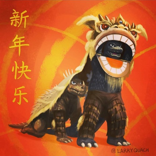 Happy Lunar New Year! #TBT #sketch #godzilla #kingofthemonsters #gojra #godzilla #anguirus #kingcaes