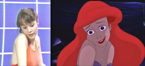 Sherri Stoner live action references of Ariel for The Little Mermaid.