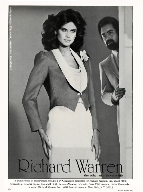 Campaign: Richard Warren 1983 Model: Carol Alt Photographer: Unknown @ModelCarolAlt. Enjoy. Soo 80s 