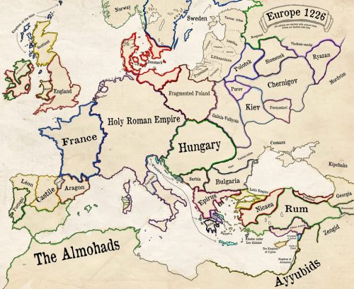 thelandofmaps:Europe in 1226 [7280 x 5958] [OC]CLICK HERE FOR MORE MAPS!thelandofmaps.tumblr.com
