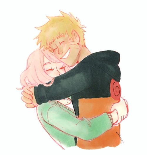 aaliyah-draws:Sketch of some narusaku love