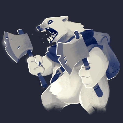 The Polar Punisher ❄️ #art #illustration #drawing #digitalart #animal #polarbear #axe #fantasy #rpg