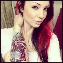 starfucked:  Finally home! Not finished yet but it’s so pretty! :D #me #today #newink #rosetattoo #armtattoo #girlswithtattoos #inkedbabes #redhair #redhead #girl #swedishgirl #inkedgirl #tattoo #altgirls #alternative #piercing #webstagram #instagood