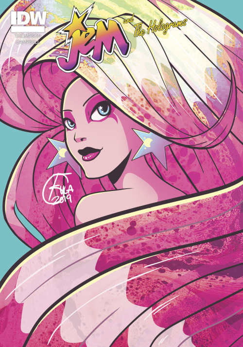 jemandthesingalongs: the-gu: Jem and the Holograms comic cover design for class. This was way t